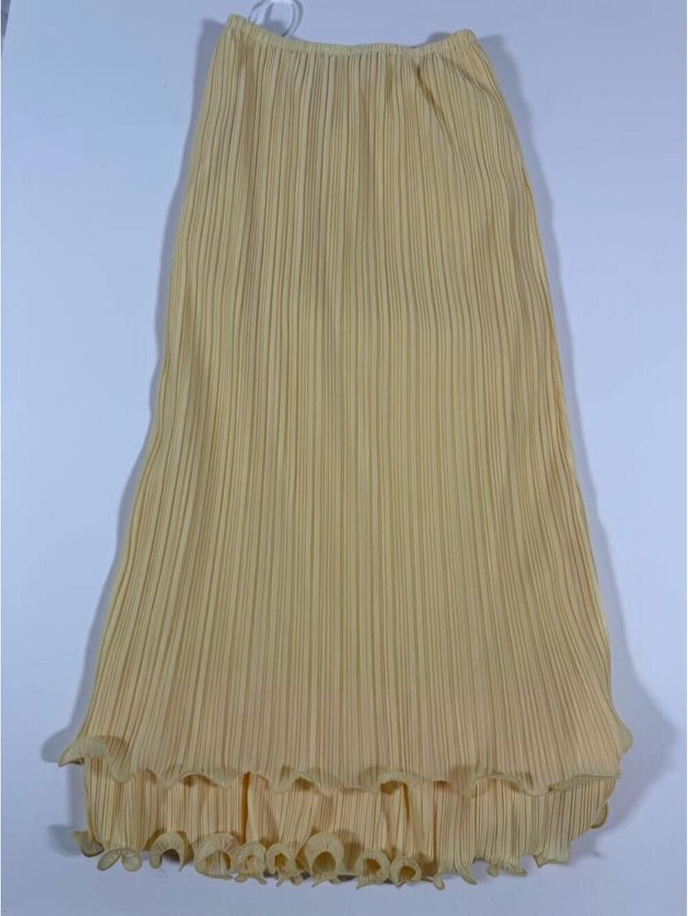 Commense Pleated Light Yellow Midi Skirt  - Size M